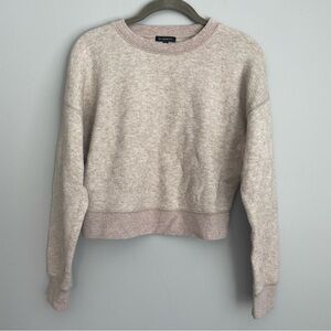 Dynamite Tan Cropped Crewneck Sweater